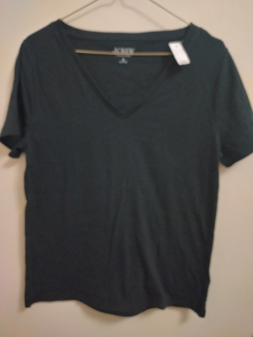 NWT J Crew Black Jersey T-Shirt With V-Neck